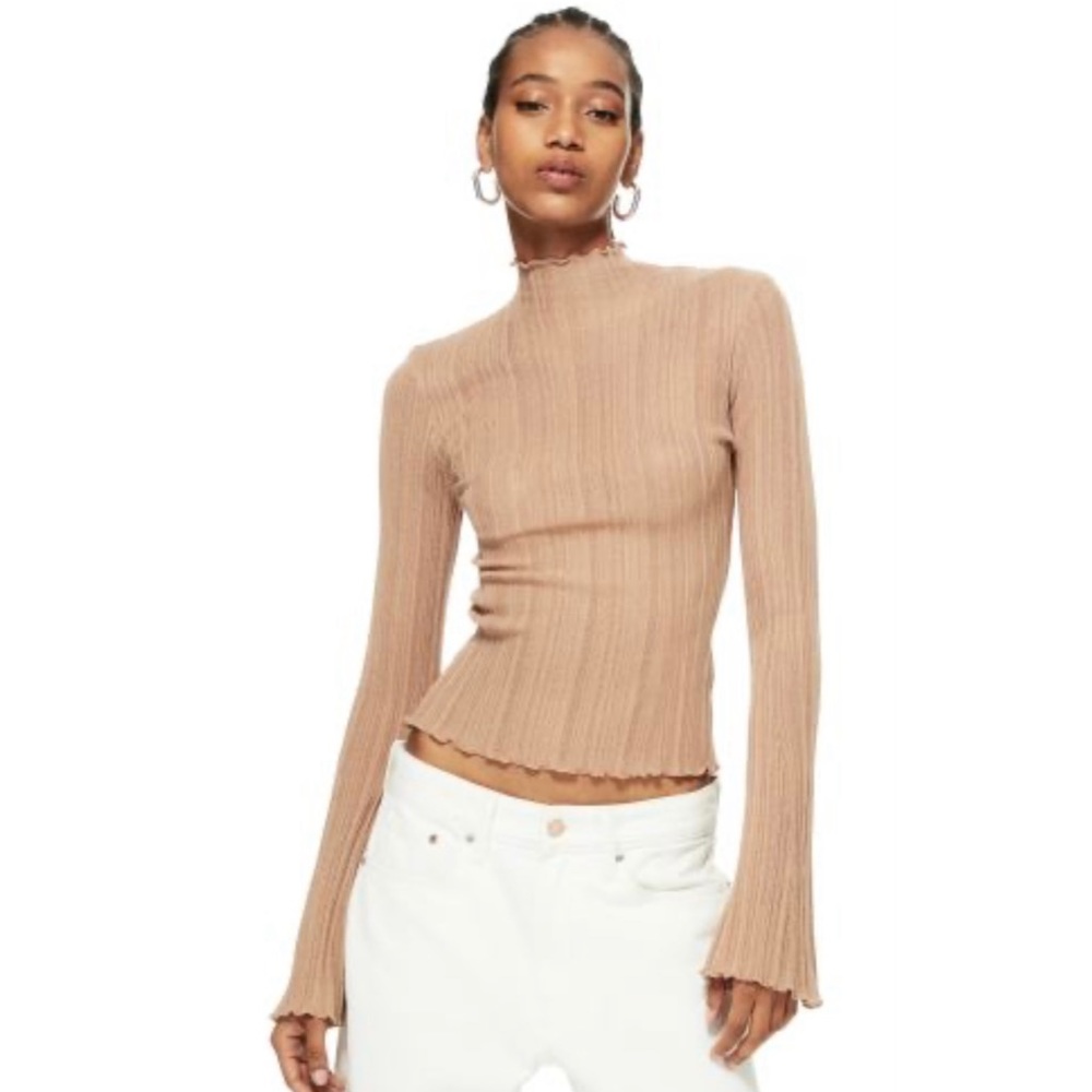 H&M Rib Knit Mock Turtleneck Top-NWT